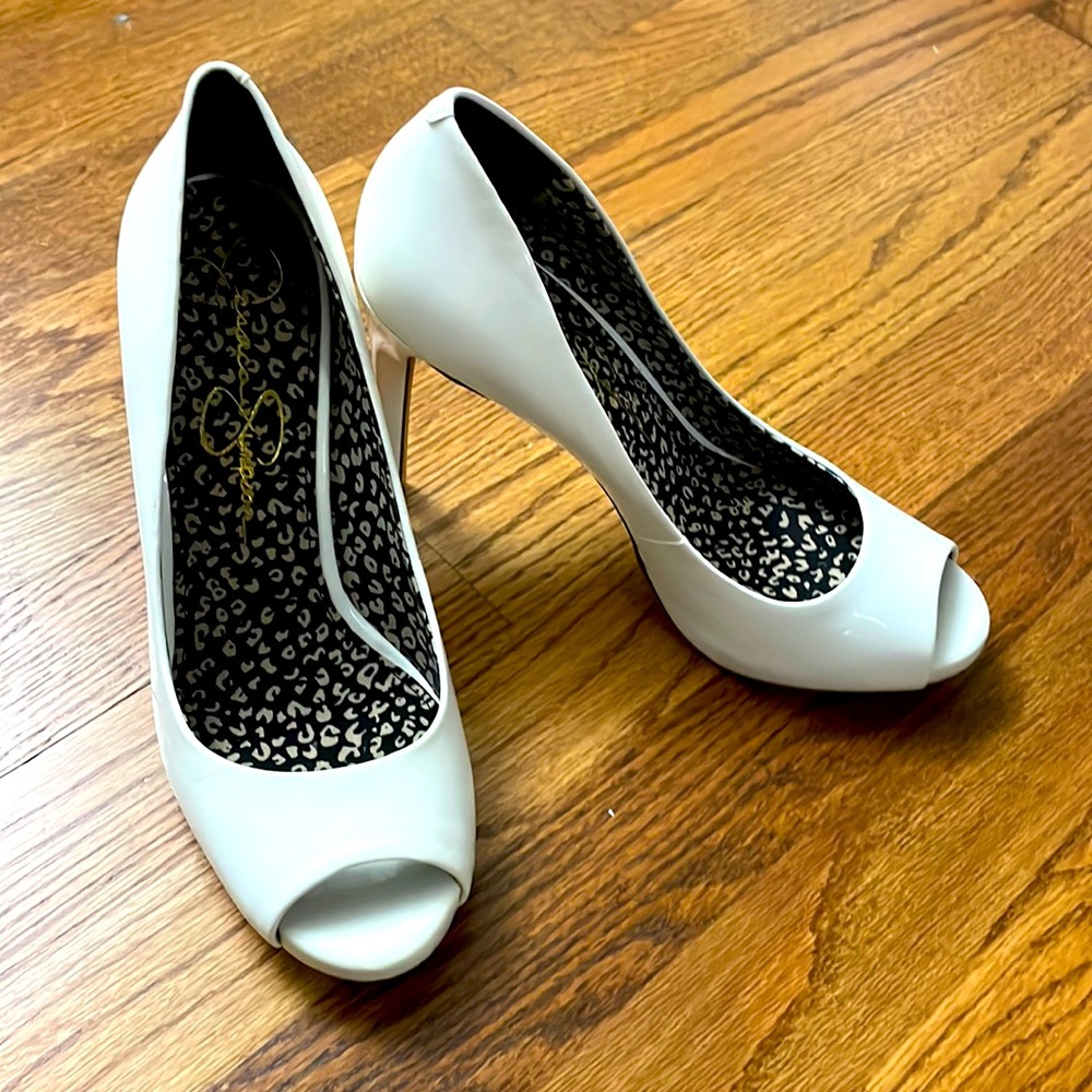 White Peep Toe Heels